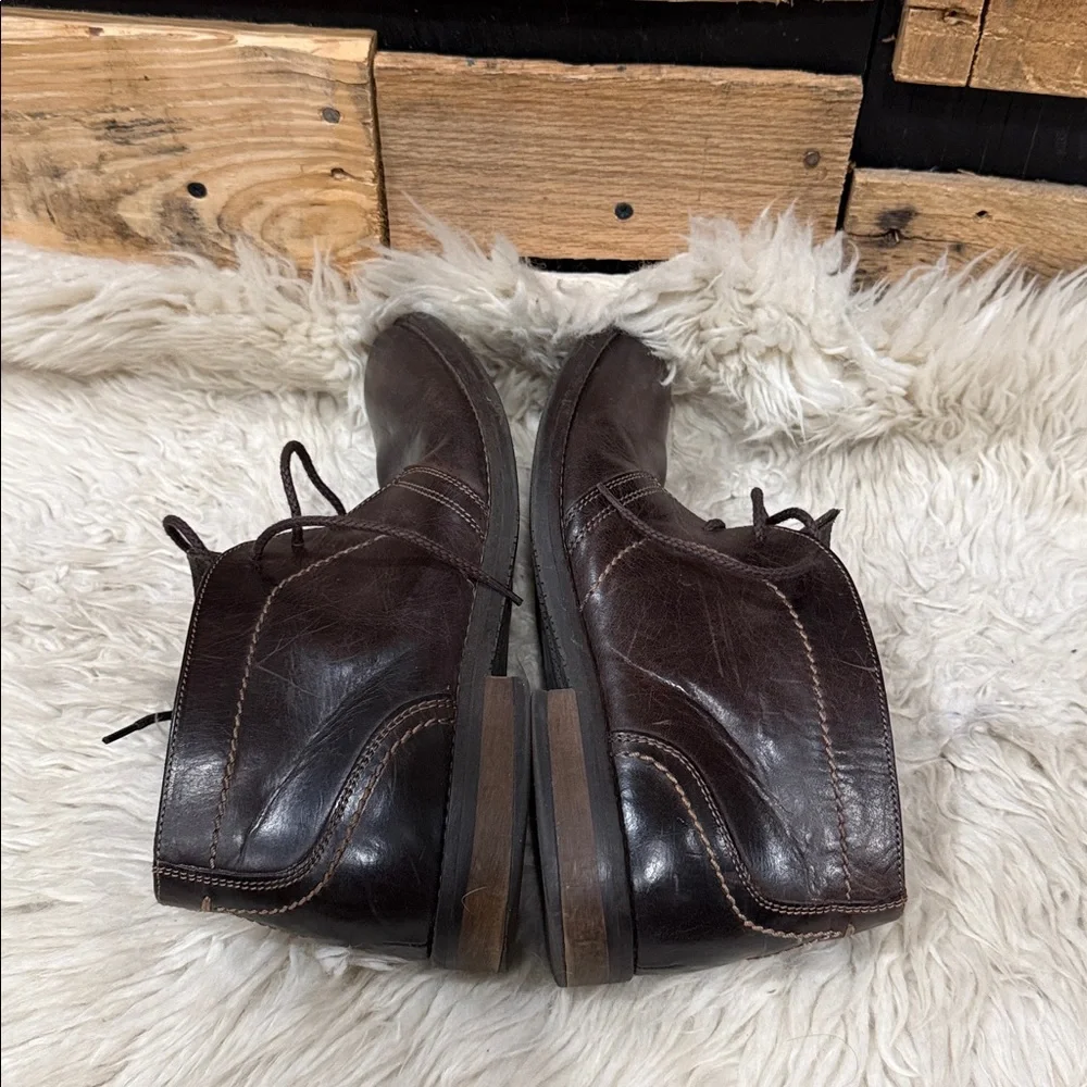 Johnston & Murphy Men’s Brown Leather Warner Chukka Boots Size 10‎ Lace Up